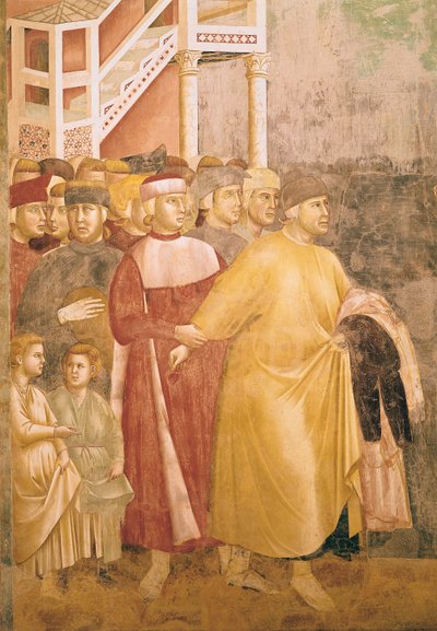 Hl. Franziskus verzichtet auf alle weltlichen Güter (Detail) von Giotto di Bondone
